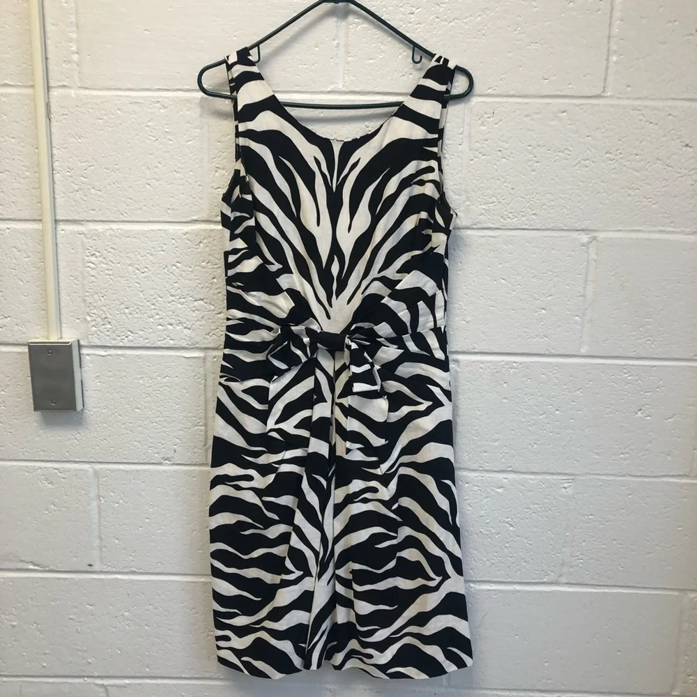 Kate Spade Jillian Zebra Print Linen Dress Sz. 8, Sz.‎ 10